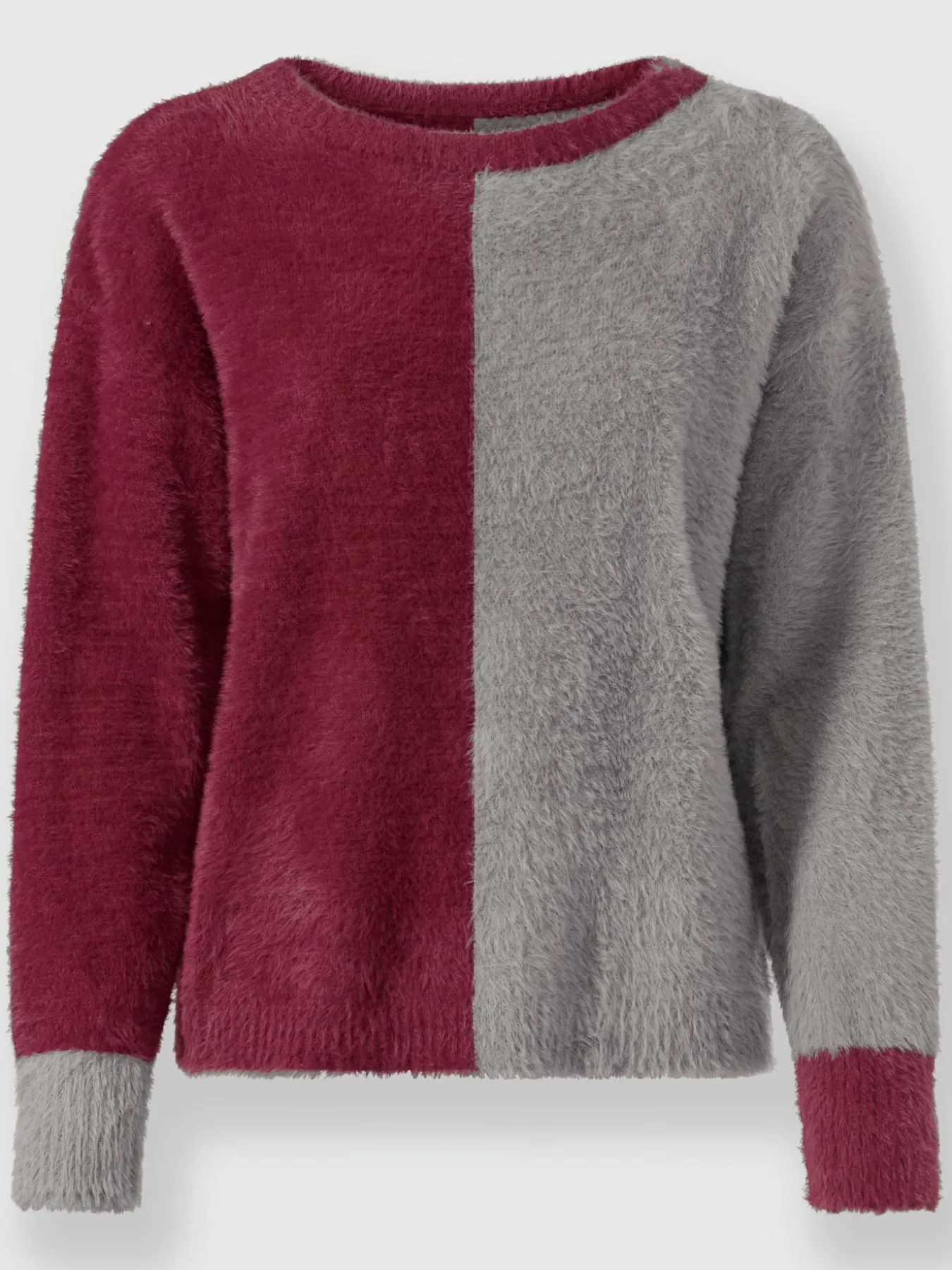 Pull encolure ronde motif color block tendance