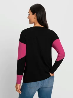 Pull encolure ronde motif graphique