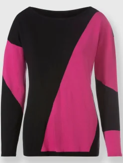 Pull encolure ronde motif graphique