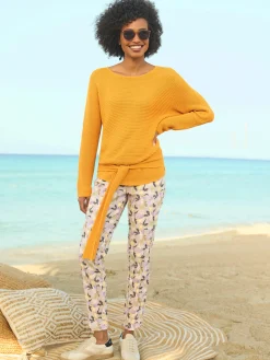 Pull encolure ronde rubans latéraux à nouer devant ou derrière