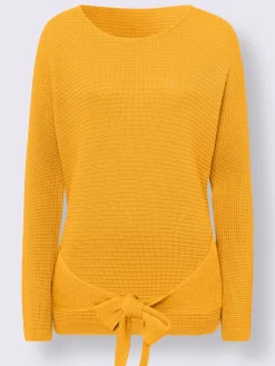 Pull encolure ronde rubans latéraux à nouer devant ou derrière