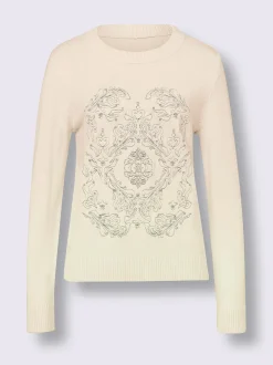 Pull encolure ronde superbe broderie