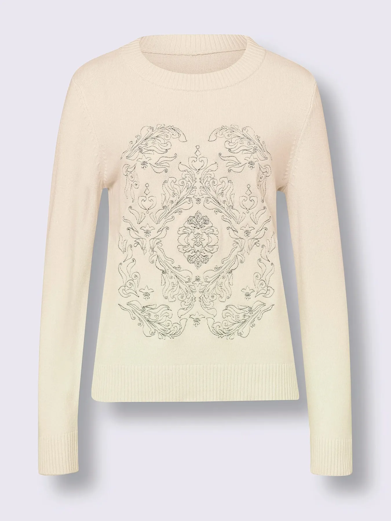 Pull encolure ronde superbe broderie