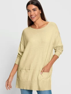 Pull encolure ronde tricot chiné