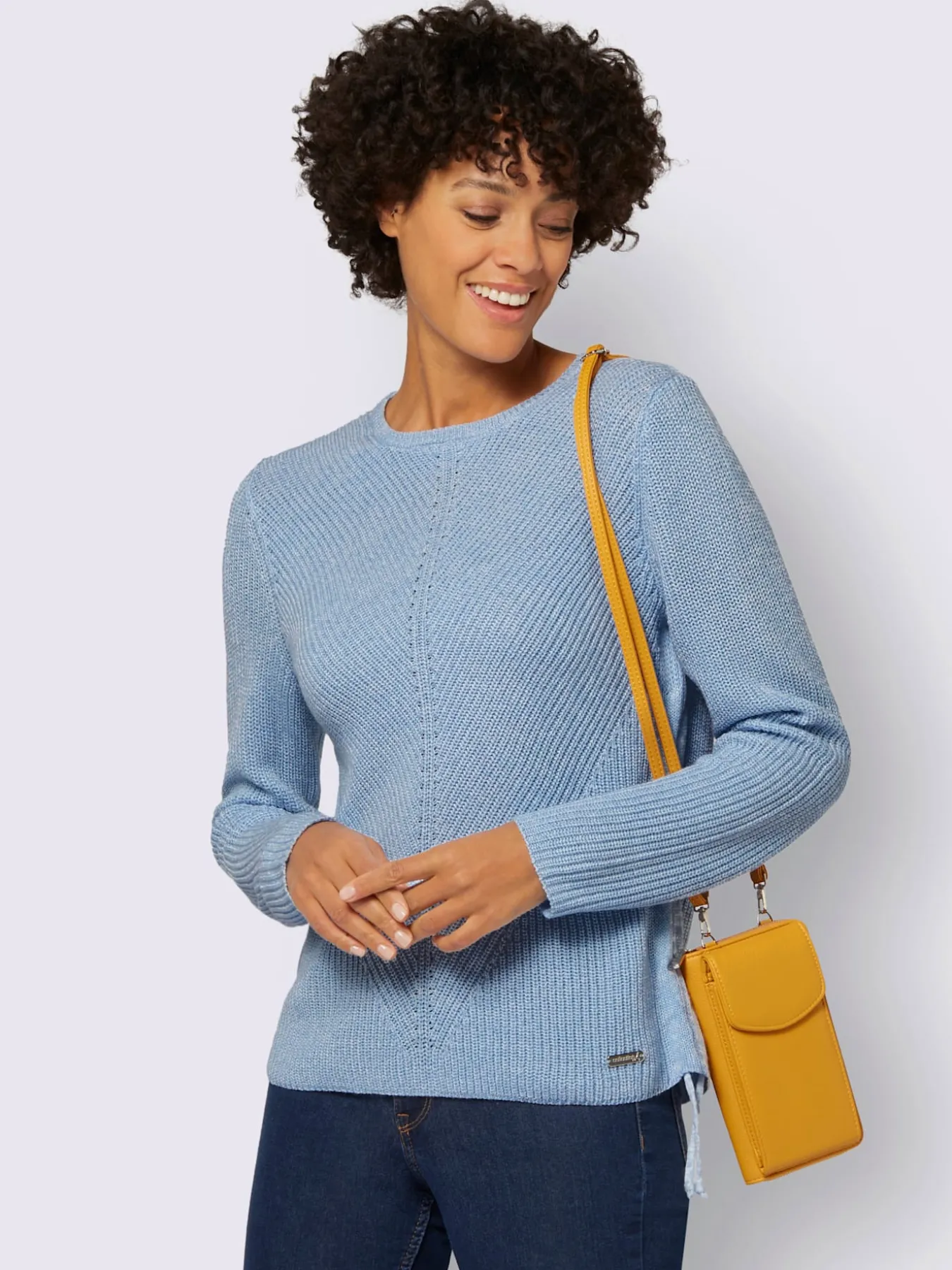 Pull encolure ronde tricot chiné