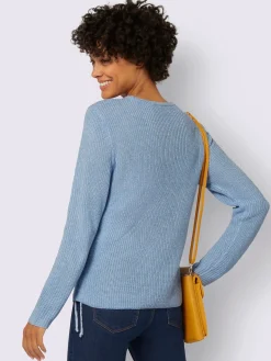 Pull encolure ronde tricot chiné