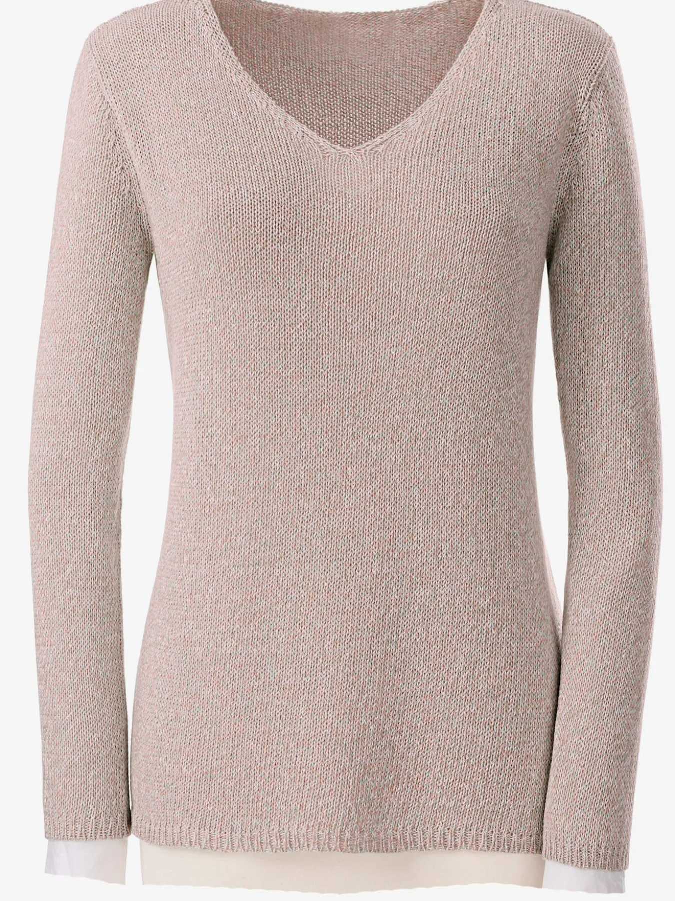 Pull femme à col en v et manches longues