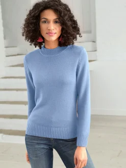 Pull femme col tortue finitions côtelés