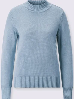 Pull femme col tortue finitions côtelés