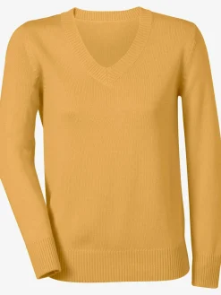 Pull femme coupe classique col en v finitions côtelées