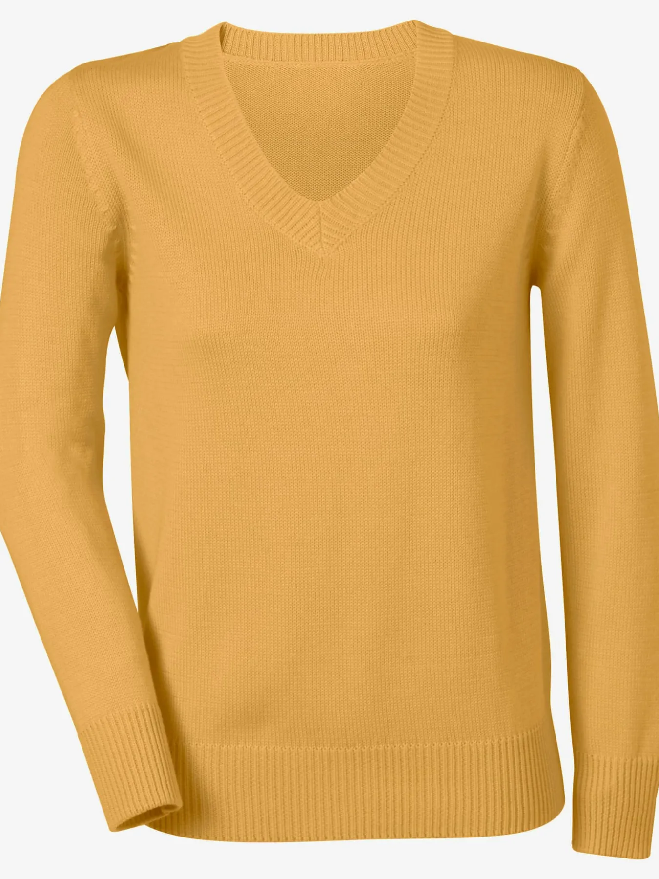 Pull femme coupe classique col en v finitions côtelées