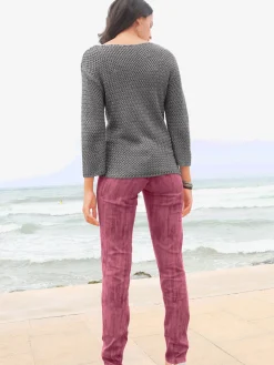 Pull femme tricot manches 3/4