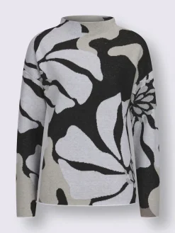 Pull jacquard 48% laine vierge