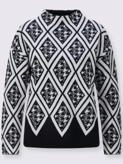 Pull jacquard 30% laine vierge (mérinos)