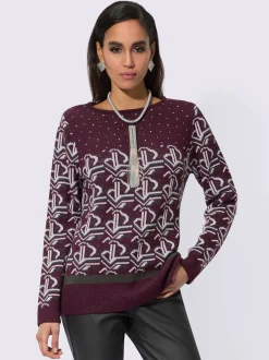 Pull jacquard 30% laine vierge (mérinos)