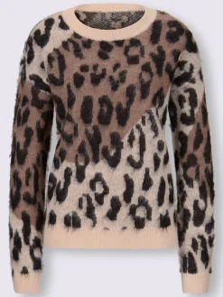 Pull jacquard coupe décontractée aux épaules