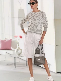Pull jacquard fils métallisés