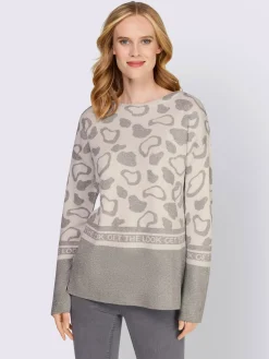Pull jacquard fils métallisés