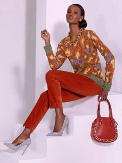 Pull jacquard imprimé tendance