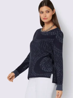 Pull jacquard mélange de viscose doux