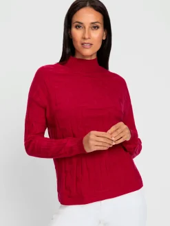 Pull jacquard motif tricoté aspect 3d