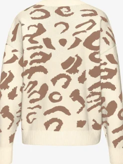 Pull jacquard pull à encolure ronde et motif