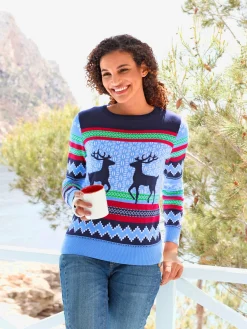 Pull jacquard pur coton