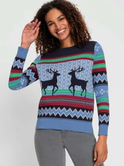 Pull jacquard pur coton