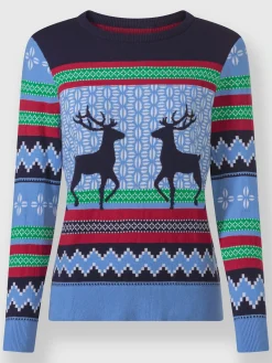 Pull jacquard pur coton