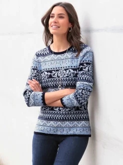 Pull jacquard pure coton pima