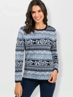 Pull jacquard pure coton pima