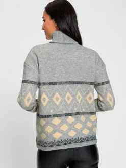Pull jacquard superbe motif intarsia