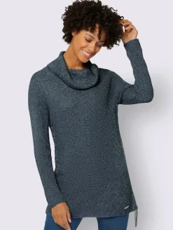 Pull long tricot chiné