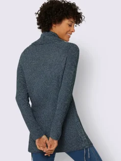 Pull long tricot chiné