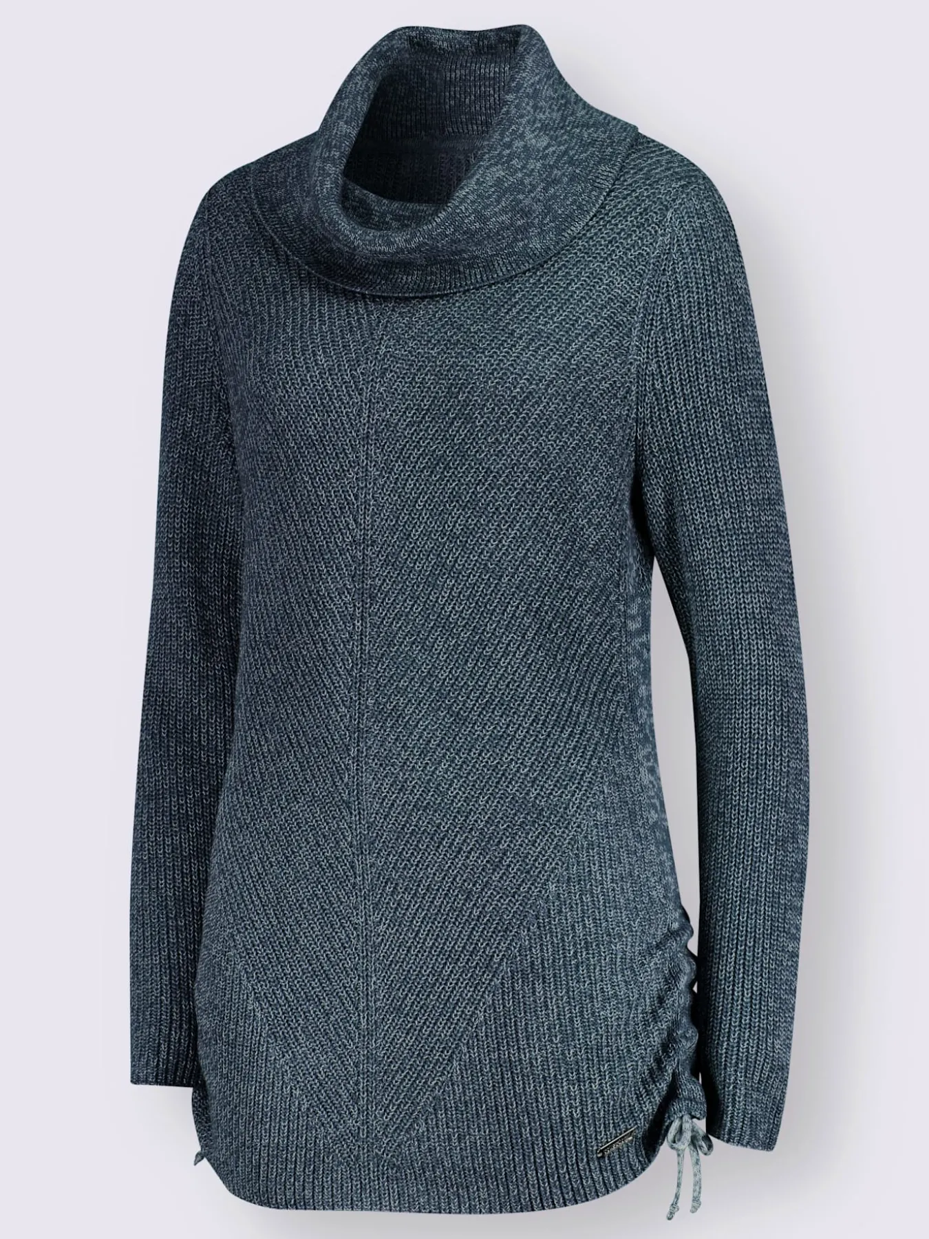 Pull long tricot chiné