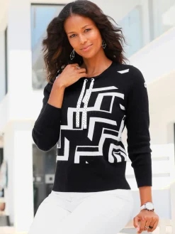 Pull mélange raffiné de motifs jacquard