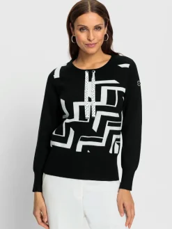 Pull mélange raffiné de motifs jacquard