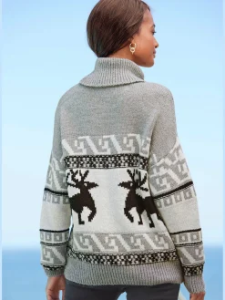 Pull norvégien avec grand col roulé