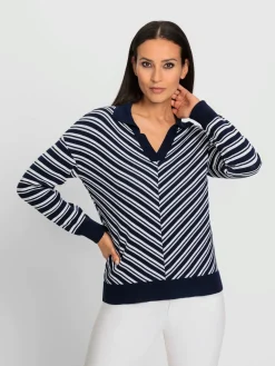 Pull polo rayures décontractées