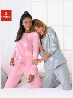 Pyjama chiné sport décontracté en lot de 2