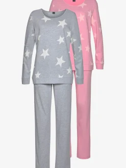 Pyjama chiné sport décontracté en lot de 2