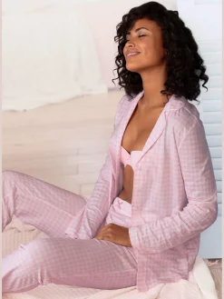 Pyjama classique avec imprimé discret sur toute la surface