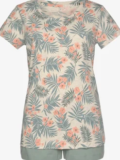 Pyjama court à motif tropical