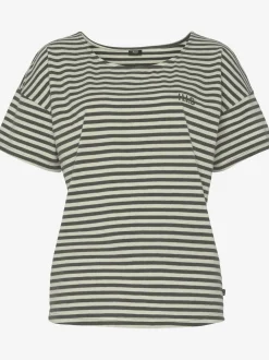Pyjama court à rayures en fils teintés