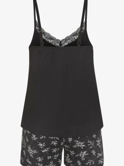 Pyjama court avec détails en dentelle