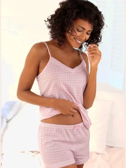 Pyjama court avec rayures discrètes