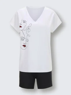 Pyjama court jersey fin