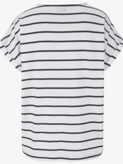 Pyjama t-shirt rayé décontracté à encolure ronde