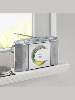 Radio retro radio portable fm, stéréo et cd/mp3