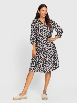Robe à fleurs coupe en a affinante